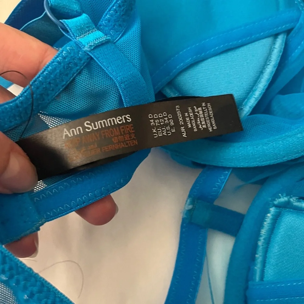 Ann Summers The Siren Plunge Bra Blue 34D